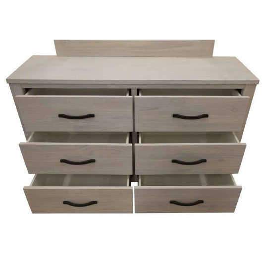 MANLY 6 DRAWER DRESSER/CHEST OF 6 DRAWERS IN BRUSHED WHITEWASH 132CM