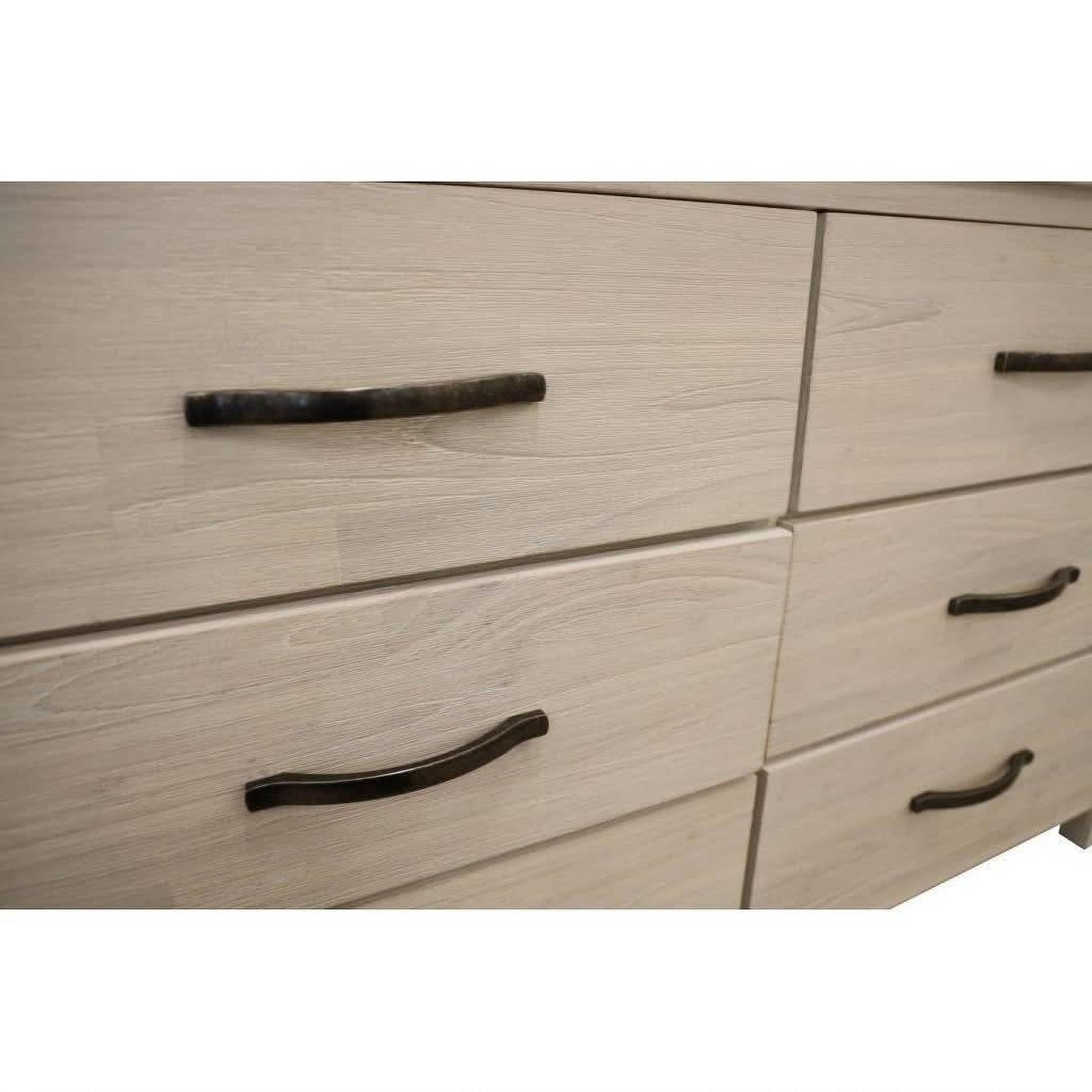 MANLY 6 DRAWER DRESSER/CHEST OF 6 DRAWERS IN BRUSHED WHITEWASH 132CM