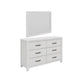MANLY 6 DRAWER DRESSER IN BRUSHED WHITEWASH + MIRROR 132CM - MyChocolateWood
