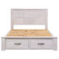 MANLY DOUBLE BED WITH 2 DRAWERS IN BRUSHED WHITEWASH - MyChocolateWood