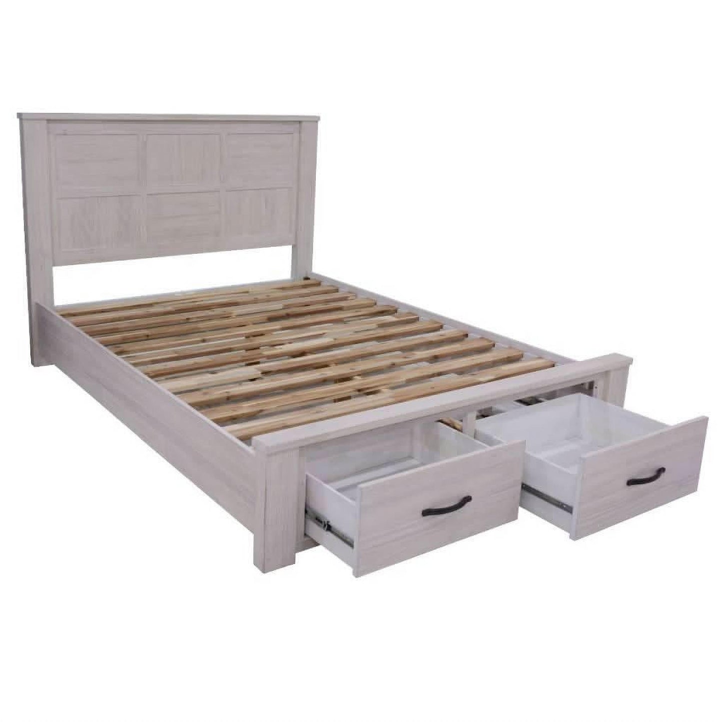 Manly King Bed, Dresser, Mirror & 2 Bedside Tables Package - Chocolate Wood