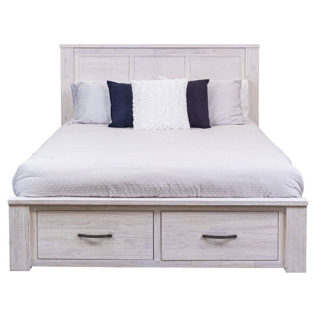 Manly King Bed, Tallboy & 2 Bedside Tables Package - Chocolate Wood