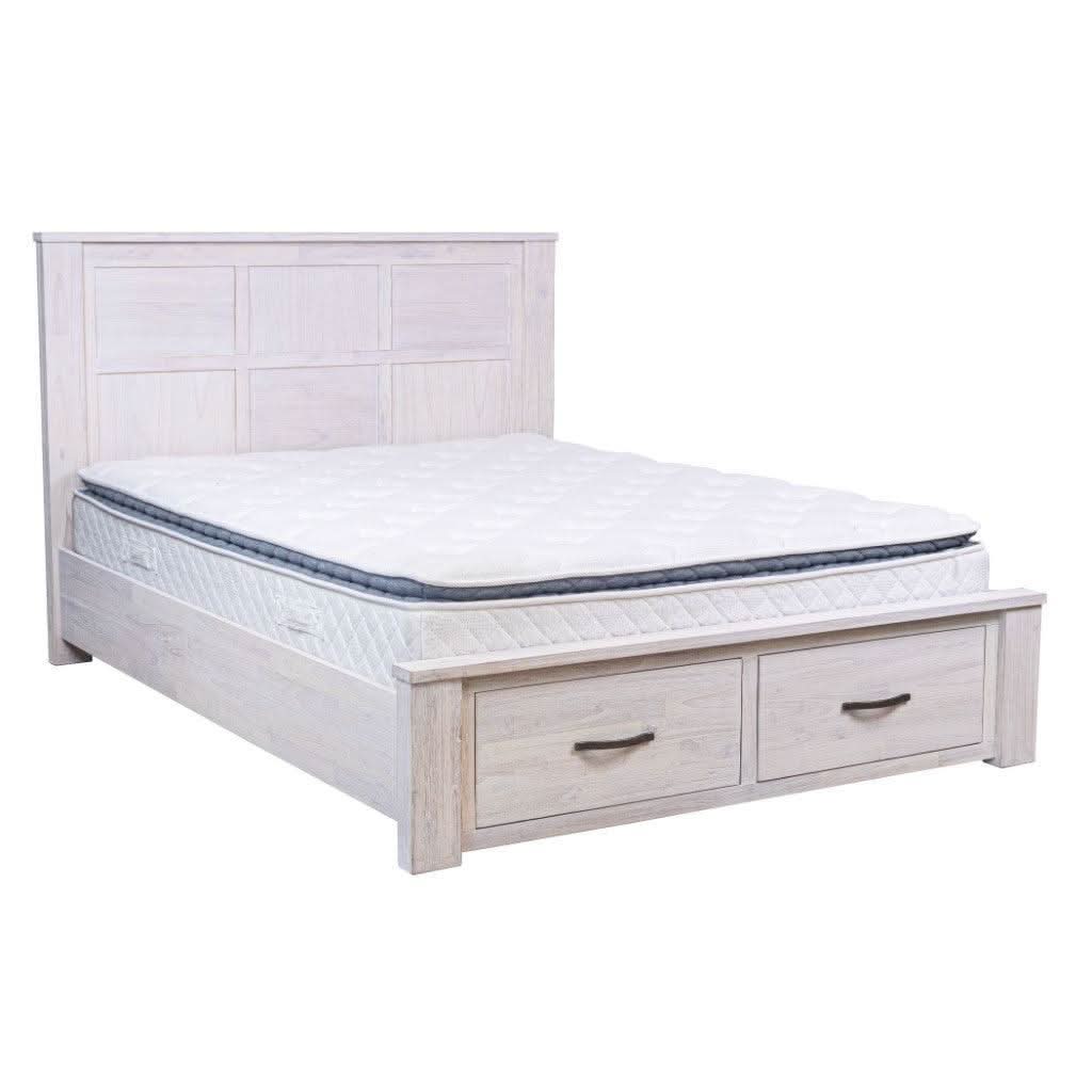 Manly King Bed, Tallboy & 2 Bedside Tables Package - Chocolate Wood
