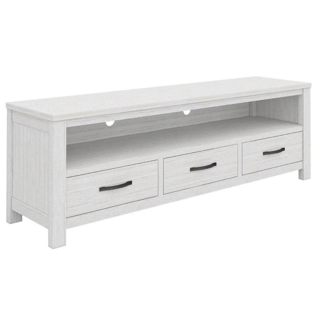 MANLY MOUNTAIN ASH TIMBER TV/ENTERTAINMENT UNIT IN BRUSHED WHITEWASH 166CM - MyChocolateWood
