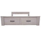 Manly Bed with 2 Drawers in Brushed Whitewash, Queen - Chocolate Wood