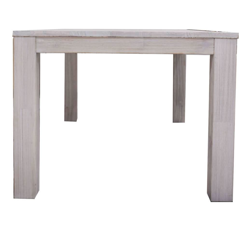 MANLY SOLID MOUNTAIN ASH DINING TABLE 190CM + 6 MANLY DINING CHAIRS IN BRUSHED WHITEWASH PACKAGE DEAL - MyChocolateWood