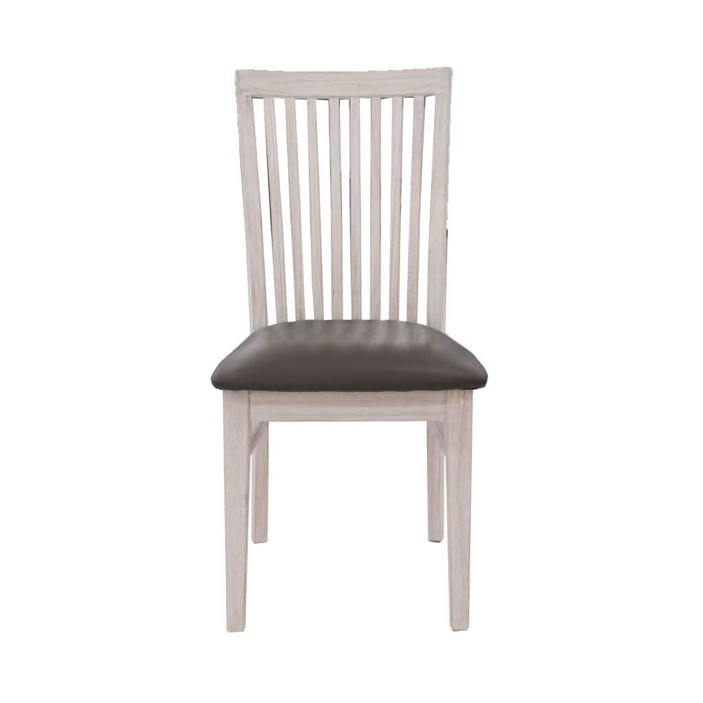 MANLY SOLID MOUNTAIN ASH DINING TABLE 190CM + 6 MANLY DINING CHAIRS IN BRUSHED WHITEWASH PACKAGE DEAL - MyChocolateWood