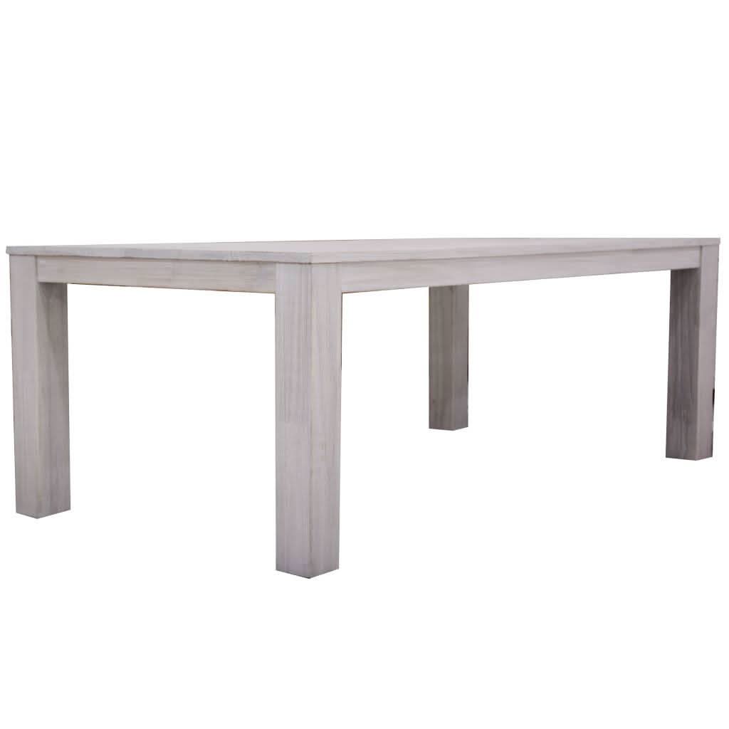 MANLY SOLID MOUNTAIN ASH TIMBER DINING TABLE IN BRUSHED WHITEWASH 225CM - MyChocolateWood