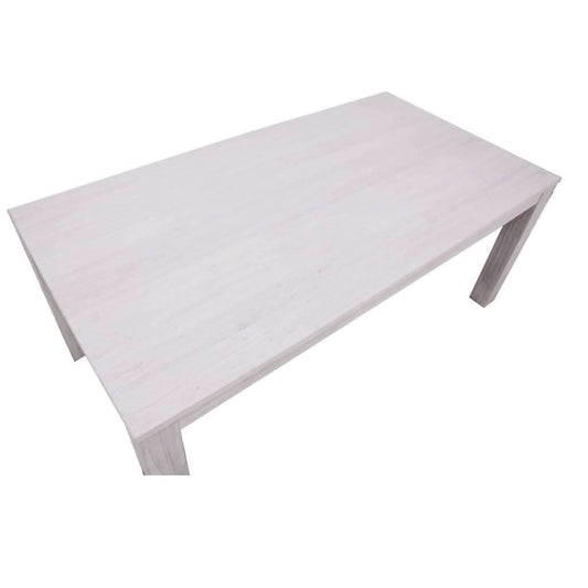 MANLY SOLID MOUNTAIN ASH TIMBER DINING TABLE IN BRUSHED WHITEWASH 225CM - MyChocolateWood