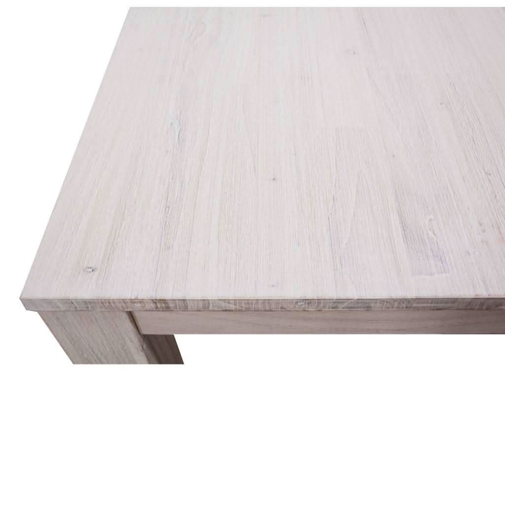 MANLY SOLID MOUNTAIN ASH TIMBER DINING TABLE IN BRUSHED WHITEWASH 225CM - MyChocolateWood