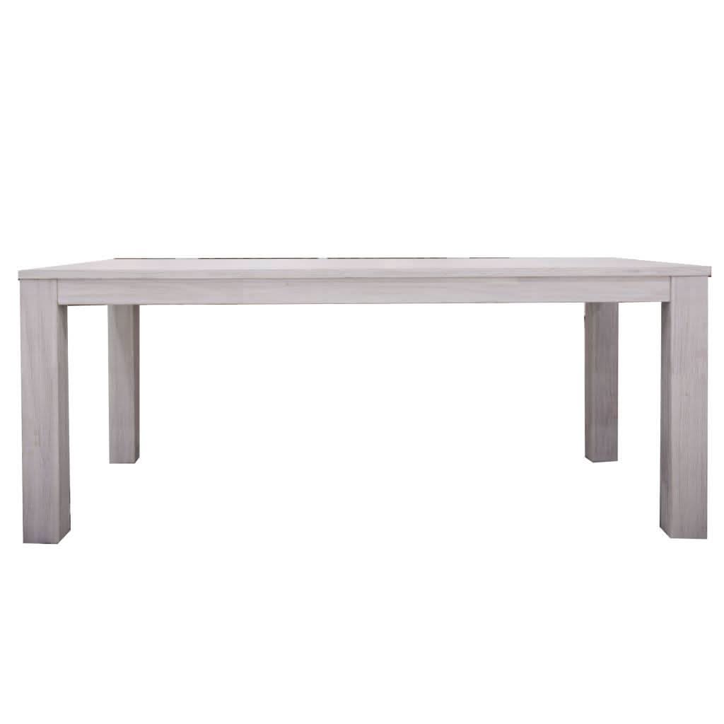 MANLY SOLID MOUNTAIN ASH TIMBER DINING TABLE IN BRUSHED WHITEWASH 225CM - MyChocolateWood