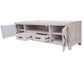 MANLY SOLID MOUNTAIN ASH TV/ENTERTAINMENT UNIT 2 DOORS 2 DRAWERS BRUSHED WHITEWASH COLOUR 216CM - MyChocolateWood