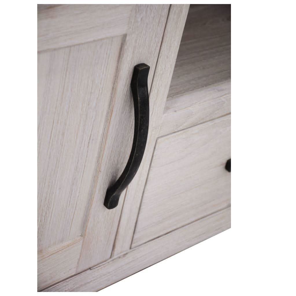 MANLY SOLID MOUNTAIN ASH TV/ENTERTAINMENT UNIT 2 DOORS 2 DRAWERS BRUSHED WHITEWASH COLOUR 216CM - MyChocolateWood