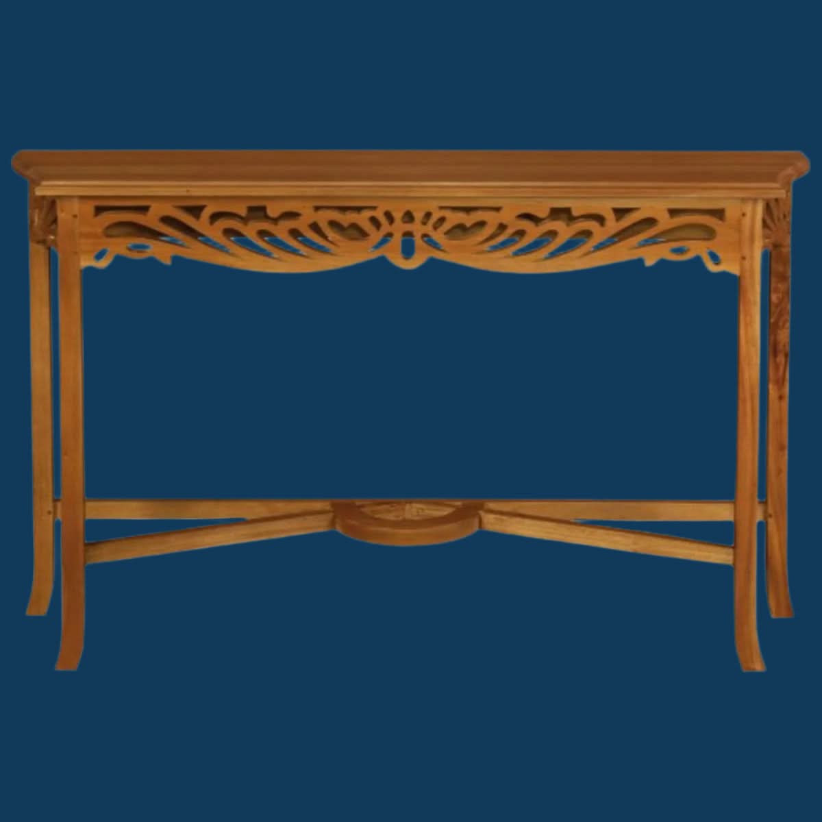 Manor Solid Mahogany Console Table 129cm in Light Pecan - Chocolate Wood