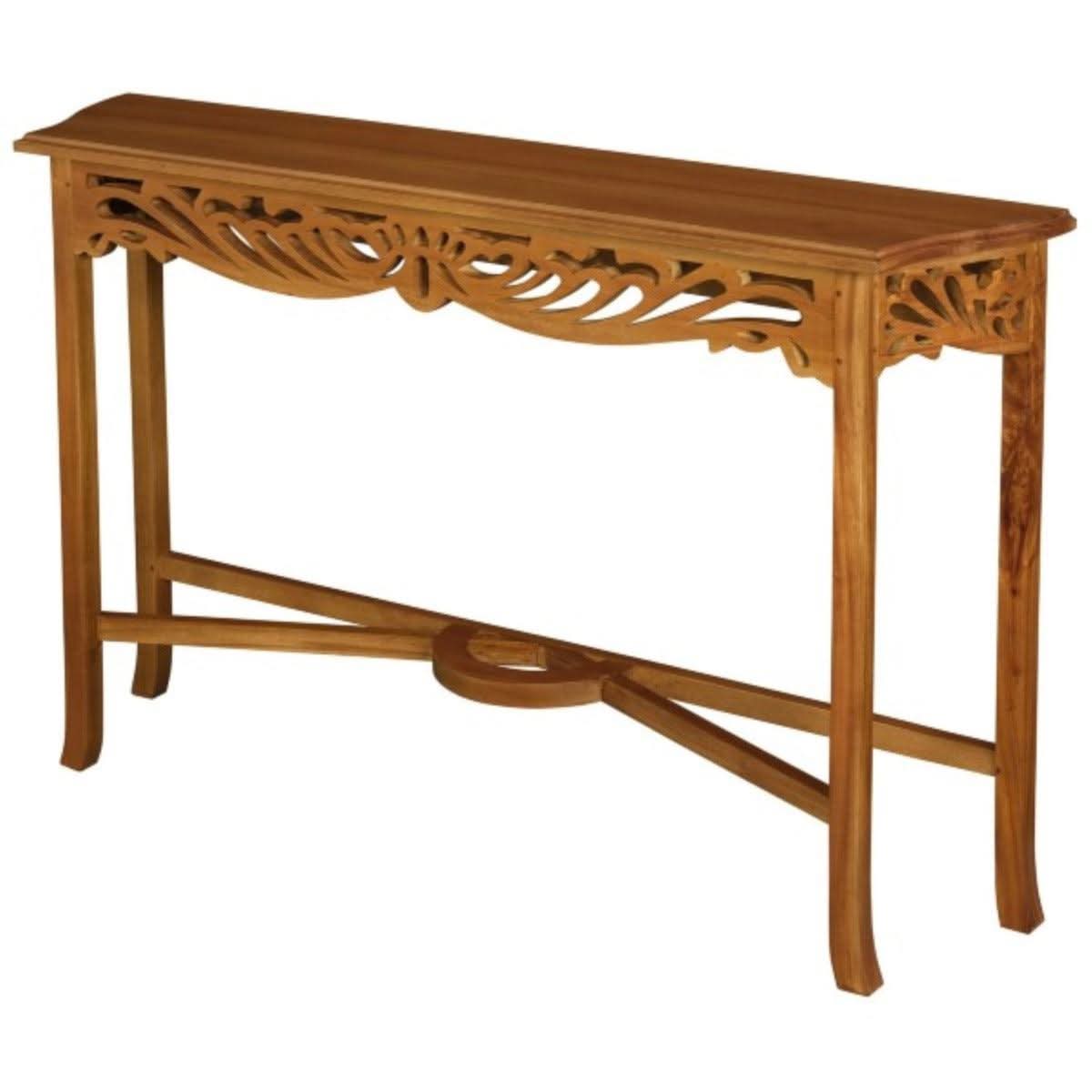 Manor Solid Mahogany Console Table 129cm in Light Pecan - Chocolate Wood