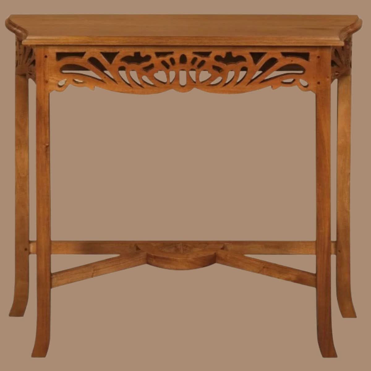 Manor Solid Mahogany Console Table 82cm in Light Pecan - Chocolate Wood