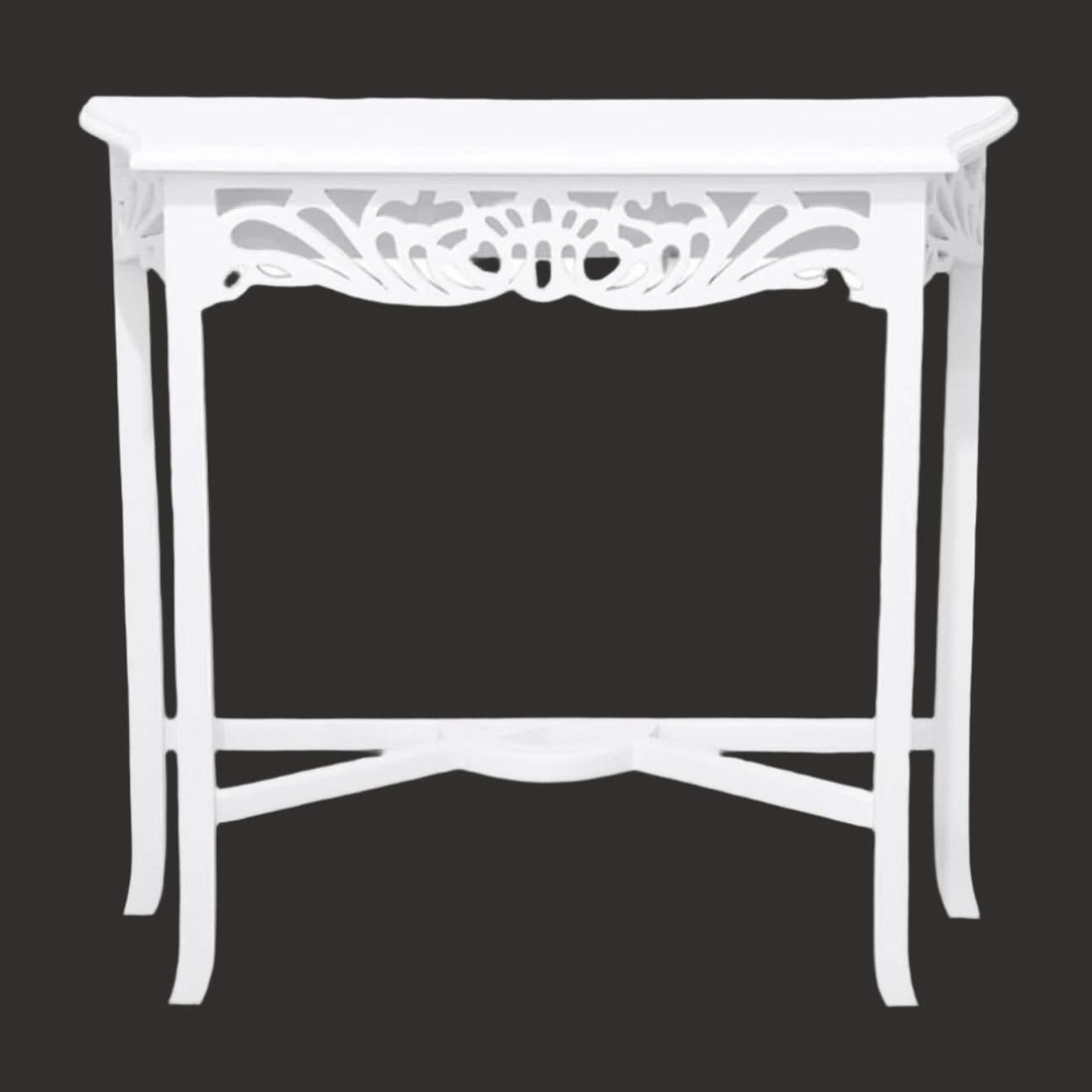 MANOR SOLID MAHOGANY TIMBER CONSOLE TABLEHALL TABLE WHITE 82CM - MyChocolateWood