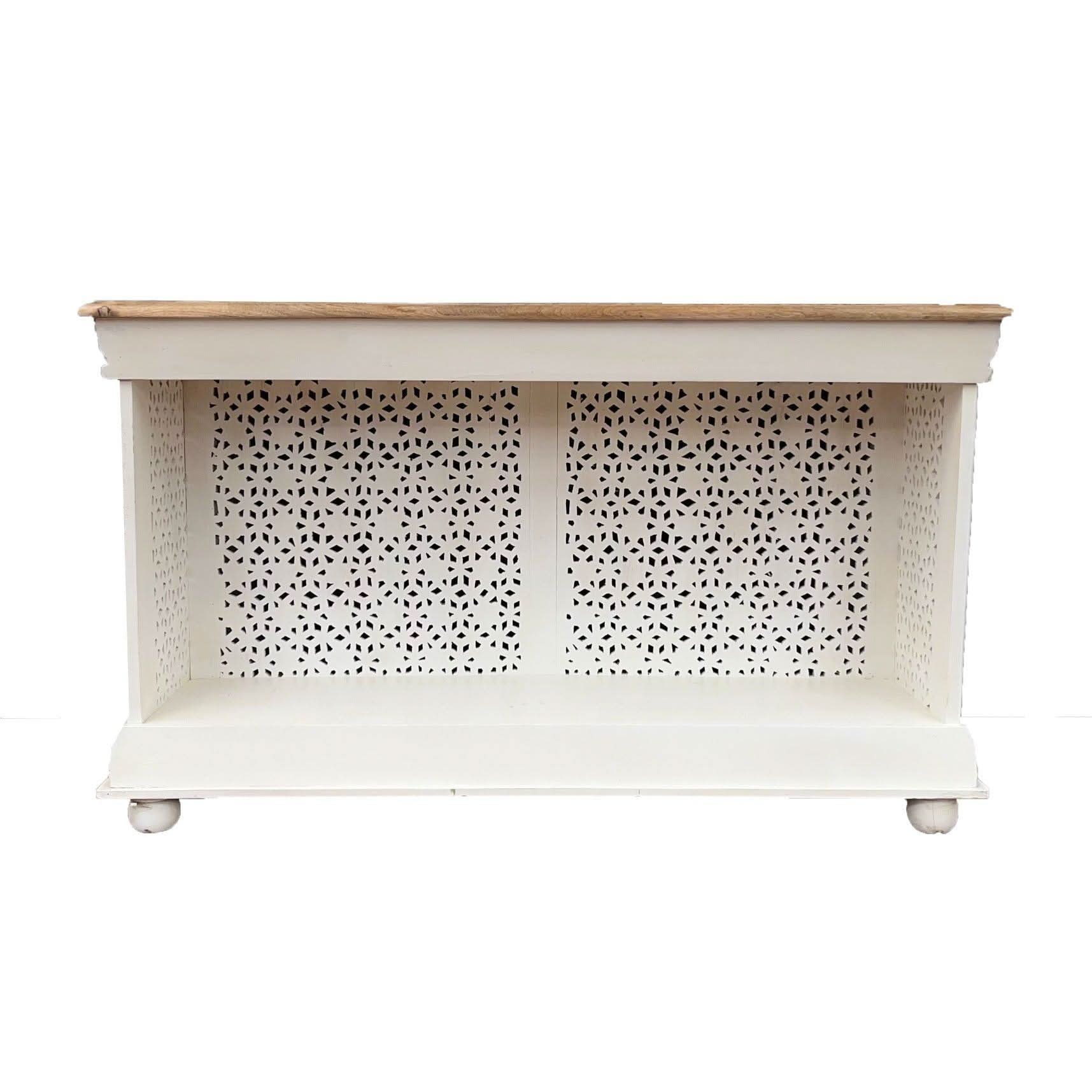 MARAKESH 2 TONE COLOUR CONSOLE/BUFFET - OPEN BACK - IN MANGO WOOD - MyChocolateWood
