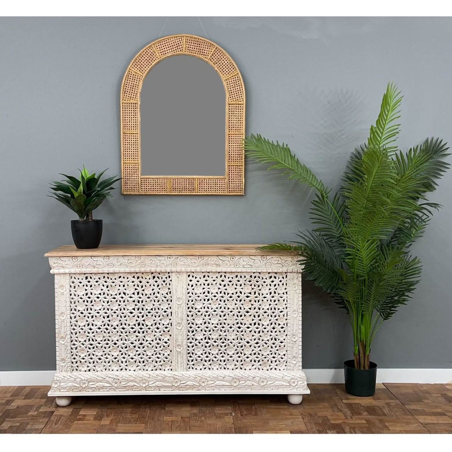 MARAKESH 2 TONE COLOUR CONSOLE/BUFFET - OPEN BACK - IN MANGO WOOD