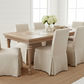 MARCIA SOLID RECYCLED ELM DINING TABLE PARQUETRY TOP 150CM - MyChocolateWood