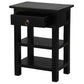 MARGARITA SOLID MAHOGNY 1 DRAWER LAMP TABLE - BLACK - MyChocolateWood