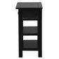 MARGARITA SOLID MAHOGNY 1 DRAWER LAMP TABLE - BLACK - MyChocolateWood