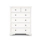 MARIANA 6 DRAWER ACACIA WOOD TALLBOY WHITE - MyChocolateWood