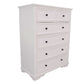 MARIANA 6 DRAWER ACACIA WOOD TALLBOY WHITE - MyChocolateWood