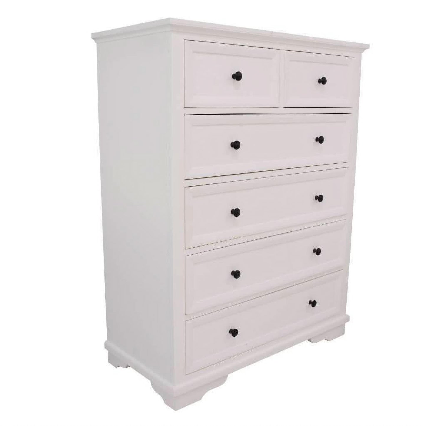 MARIANA 6 DRAWER ACACIA WOOD TALLBOY WHITE