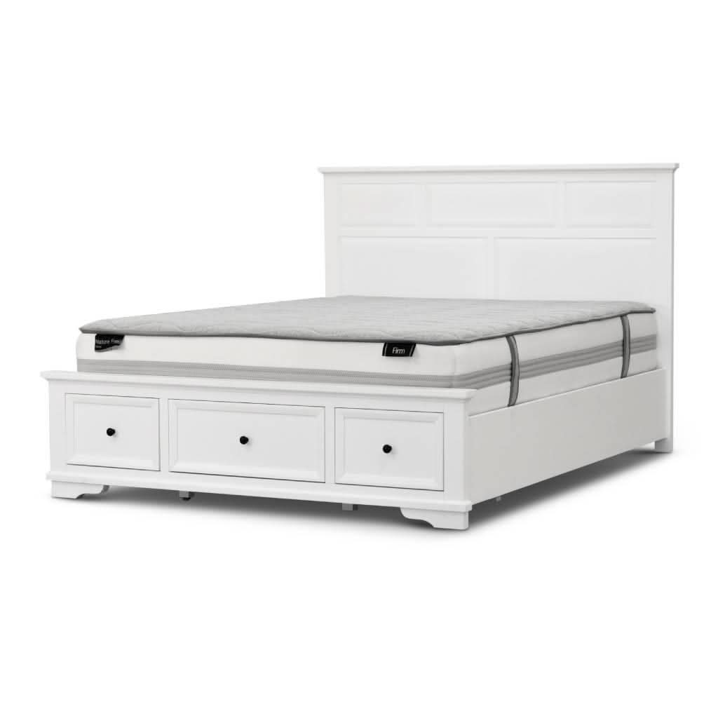 Mariana Acacia Wood King Bed, Tallboy & 2 Bedside Tables Package - Chocolate Wood