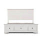 Mariana Acacia Wood King Bed with 3 Drawers in White - Chocolate Wood