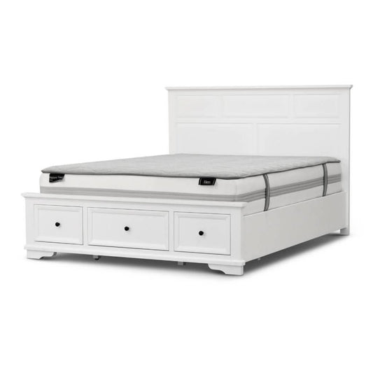 MARIANA ACACIA WOOD QUEEN SIZE BED WITH 3 DRAWERS - MyChocolateWood