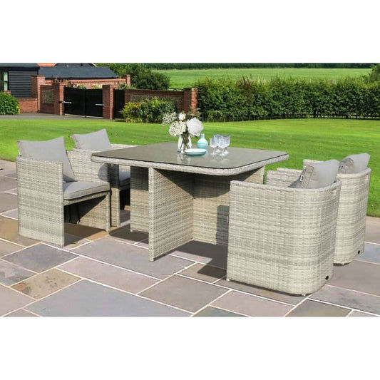 MARIELLA 5 PIECE WICKER BALCONY DINING SET 120CM - MyChocolateWood