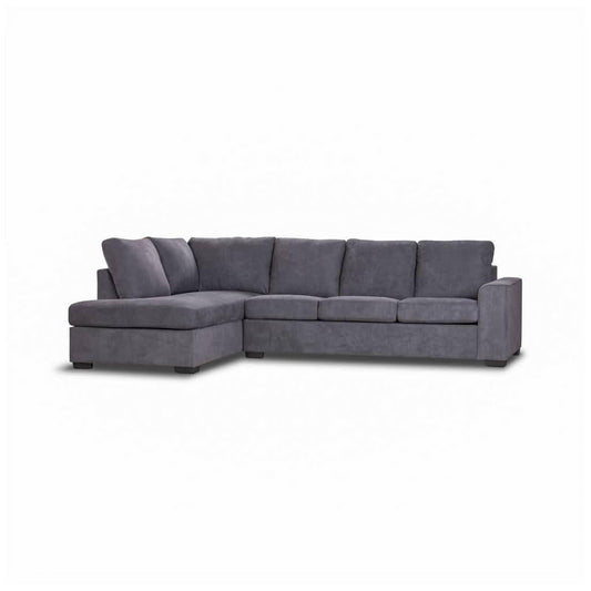 MARIGNY FABRIC 3-SEATER SOFA BED WITH LHF CHAISE DARK GREY (2 PIECES) - MyChocolateWood