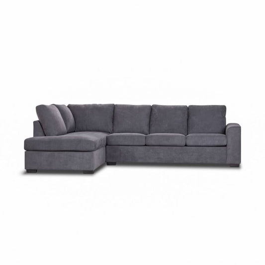 MARIGNY FABRIC 3-SEATER SOFA WITH LHF CHAISE DARK GREY (2 PIECES) - MyChocolateWood