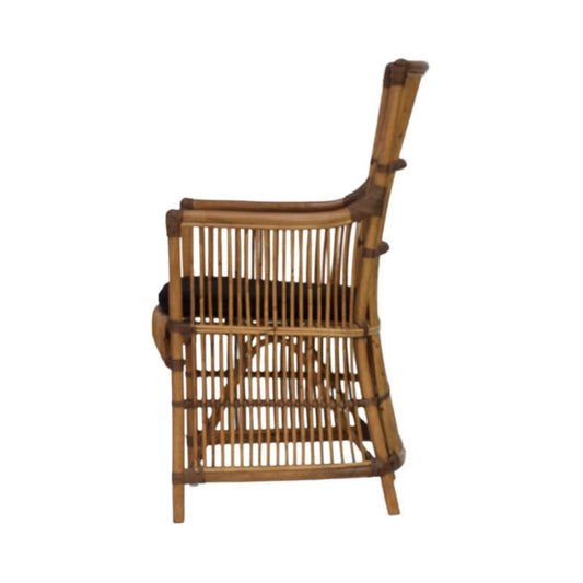 MARIO HAMPTON STYLE RATTAN CANE ARMCHAIR IN ANTIQUE BROWN - MyChocolateWood