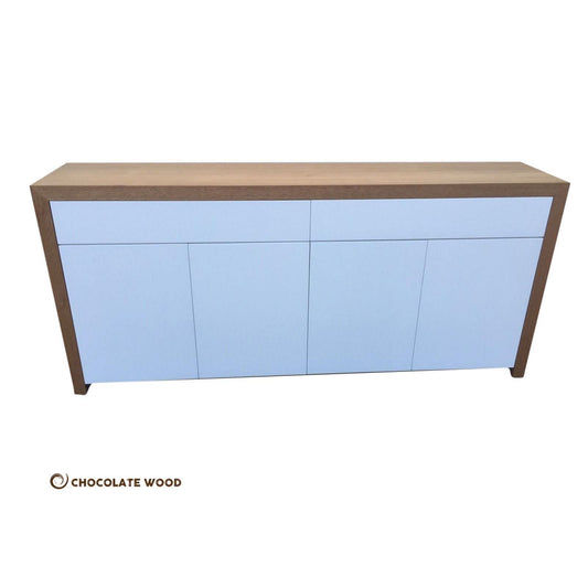 MARLENE 2 DRAWER 4 DOOR TASSIE OAK BUFFET WITH PUSH TO OPEN DRAWERS & DOORS - LOCALLY MADE TO ORDER - MyChocolateWood