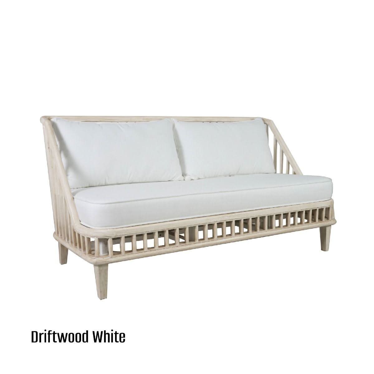 Marley Mango Wood 2.5-Seater Sofa in White Driftwood - Chocolate Wood