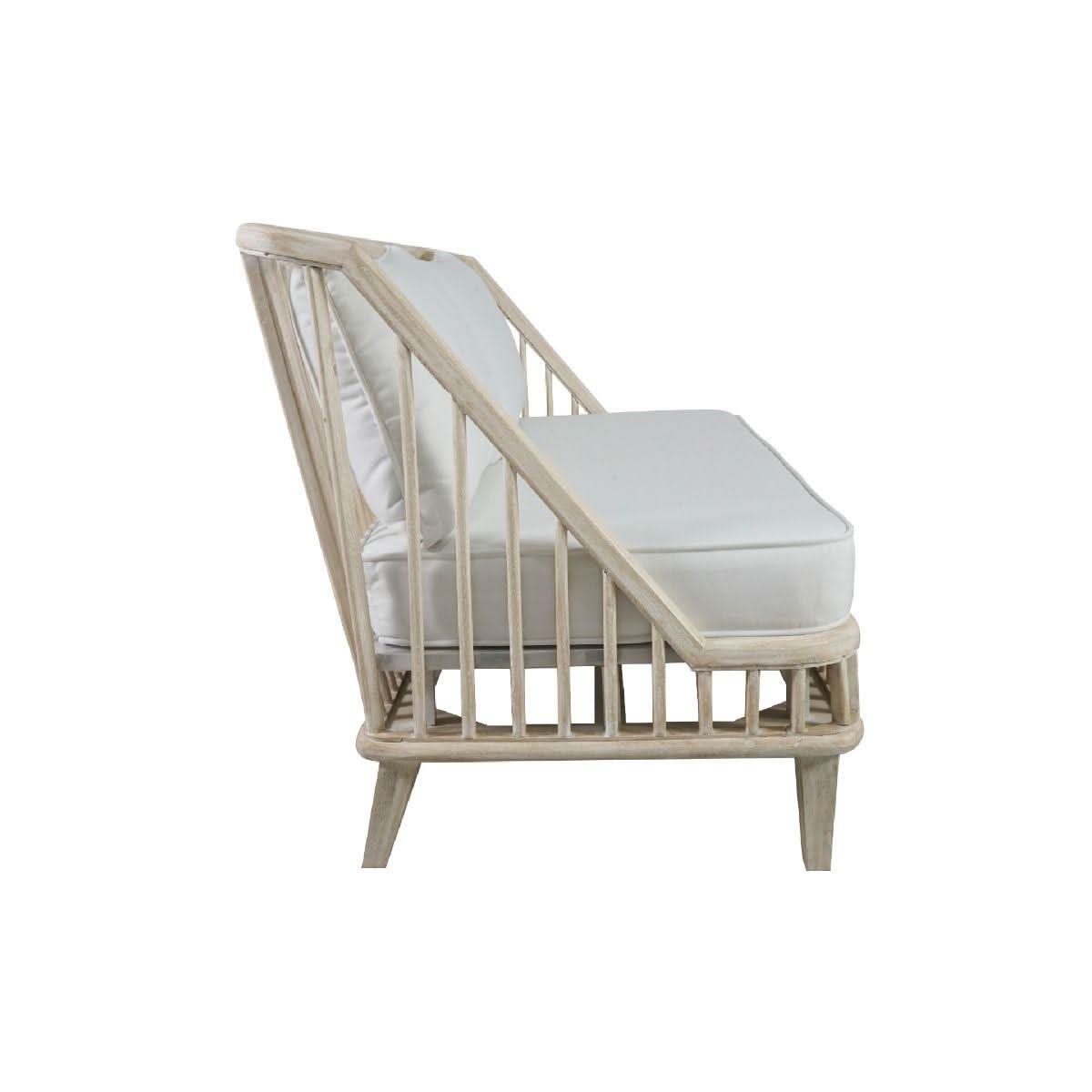 Marley Mango Wood 2.5-Seater Sofa in White Driftwood - Chocolate Wood