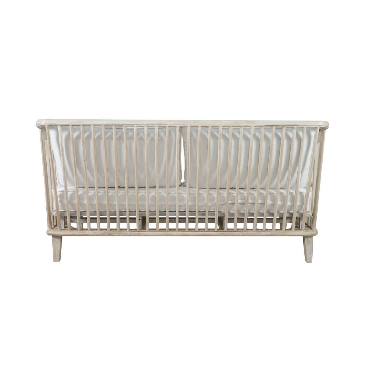 Marley Mango Wood 2.5-Seater Sofa in White Driftwood - Chocolate Wood