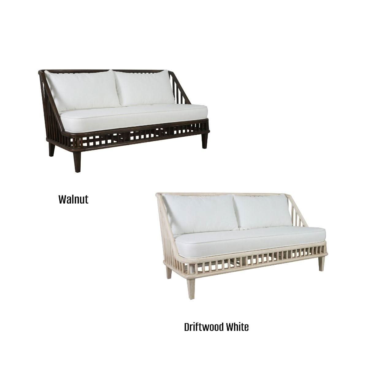 Marley Mango Wood 2.5-Seater Sofa in White Driftwood - Chocolate Wood