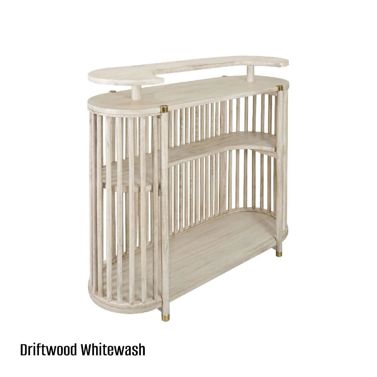 Marley Mango Wood Bar Stool in White Driftwood - Chocolate Wood