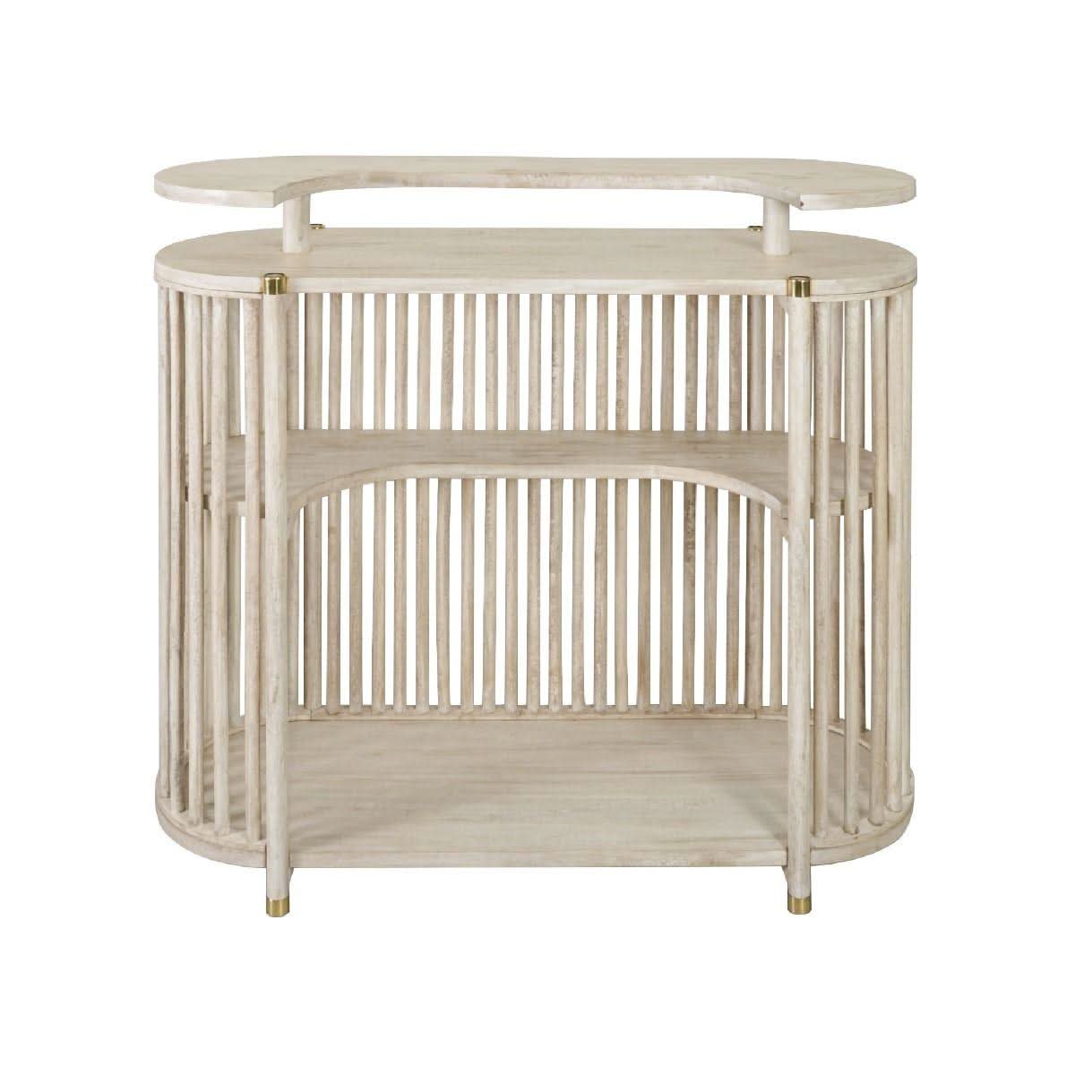 Marley Mango Wood Bar Stool in White Driftwood - Chocolate Wood