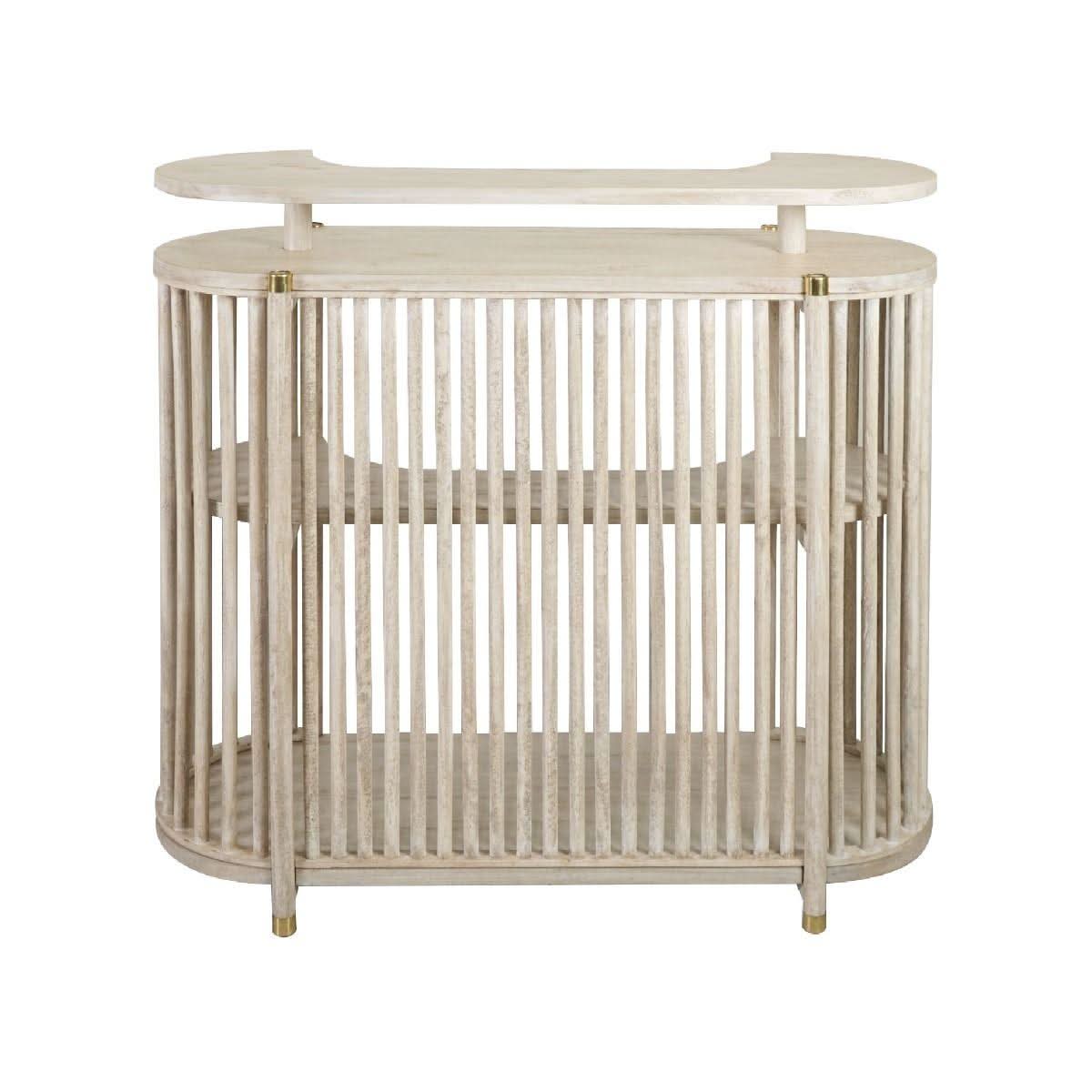 Marley Mango Wood Bar Stool in White Driftwood - Chocolate Wood