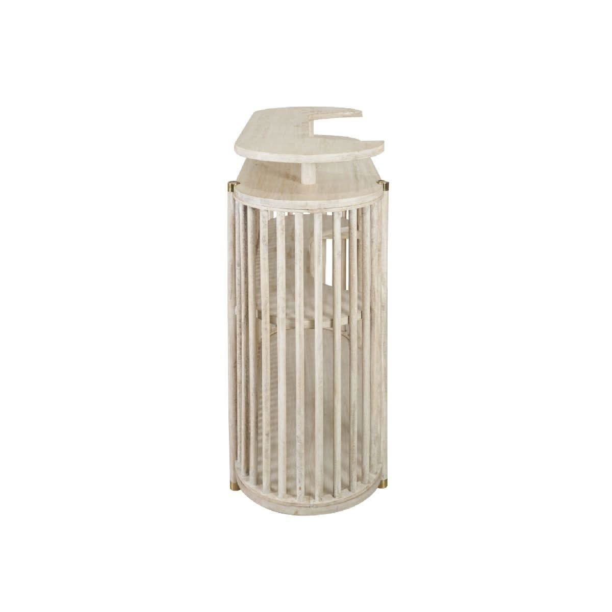 Marley Mango Wood Bar Stool in White Driftwood - Chocolate Wood