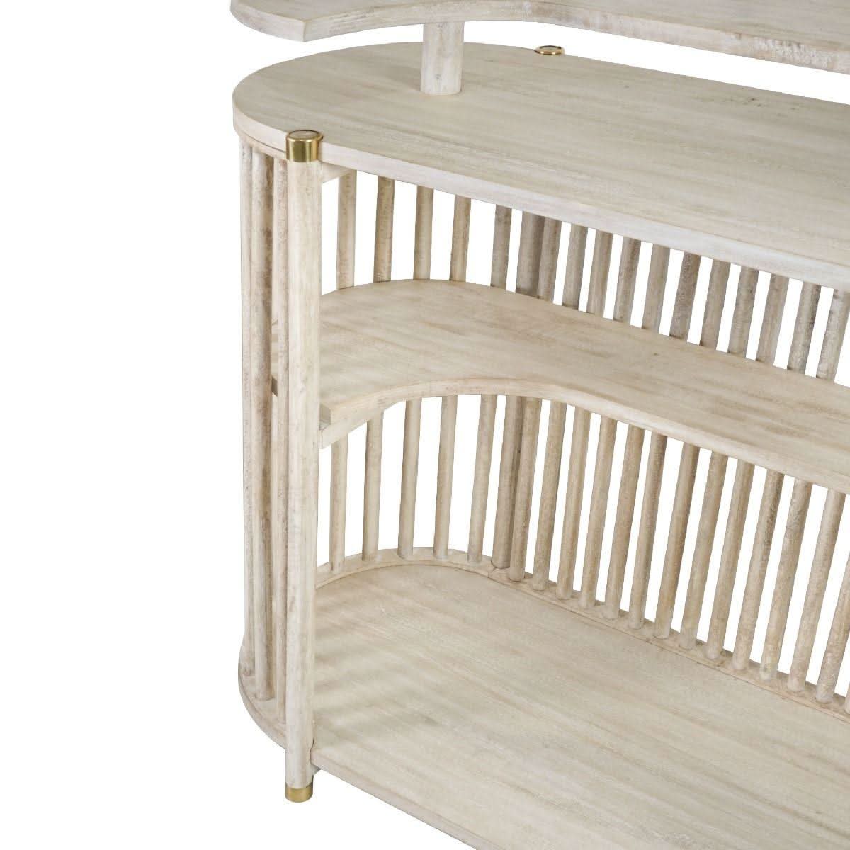 Marley Mango Wood Bar Stool in White Driftwood - Chocolate Wood