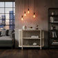 Marley Mango Wood Console Table in White Driftwood - Chocolate Wood