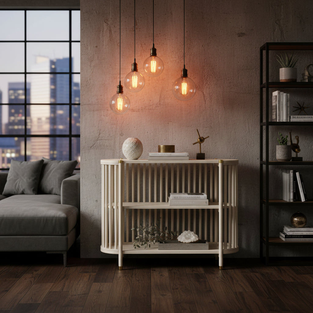 Marley Mango Wood Console Table in White Driftwood - Chocolate Wood