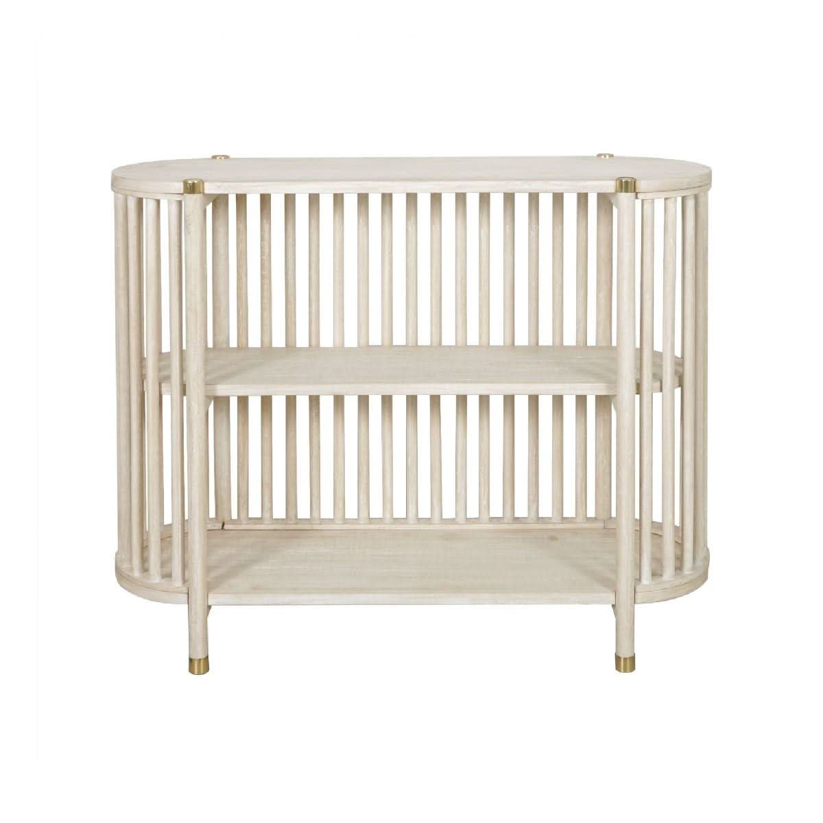 Marley Mango Wood Console Table in White Driftwood - Chocolate Wood
