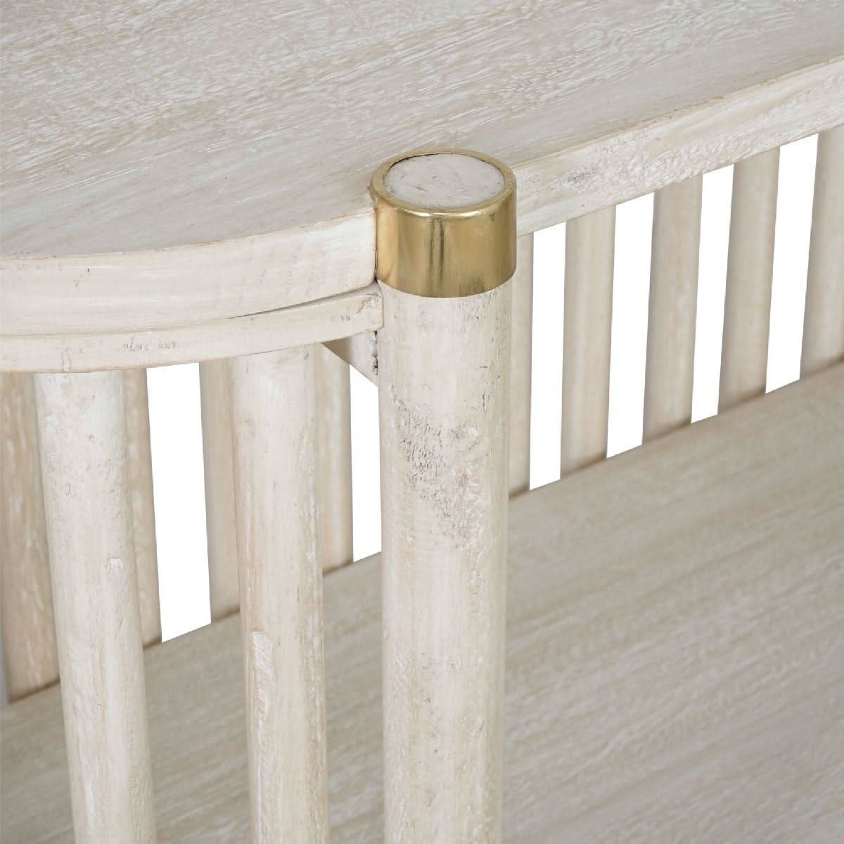 Marley Mango Wood Console Table in White Driftwood - Chocolate Wood